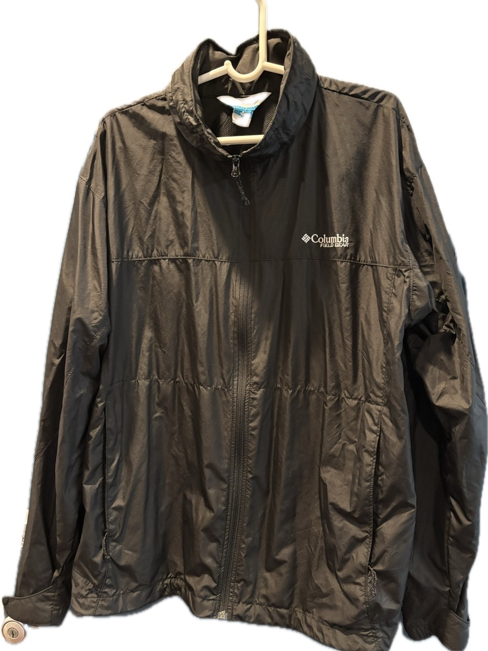 Columbia men’s size 2XL field gear Omni shield zip up black jacket lightweight